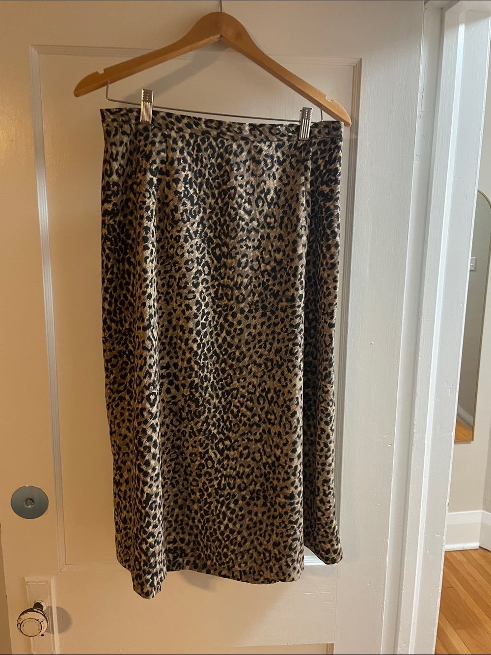Leopard Print Midi Skirt and top set